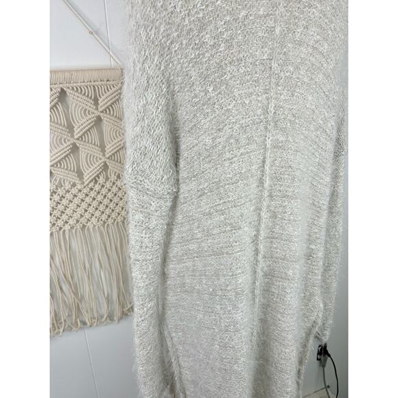 Abercrombie & Fitch Eyelash Knit Fringe Duster Cardigan Sweater M/L Gray - Picture 8 of 9